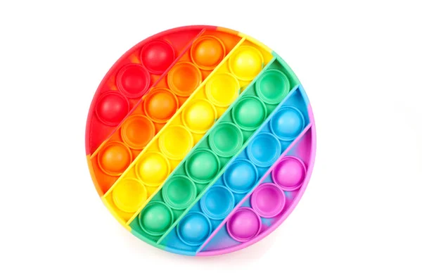 Popit Toy Children Relaxation Entertainment Multicolor Rainbow Isolated White Background — Stock Photo, Image