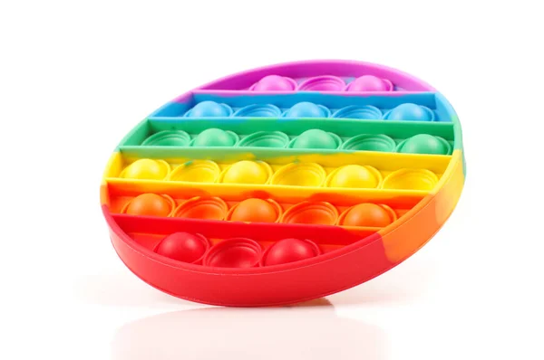 Popit Speelgoed Voor Kinderen Ontspanning Entertainment Meerkleurige Regenboog Ronde Geïsoleerd — Stockfoto