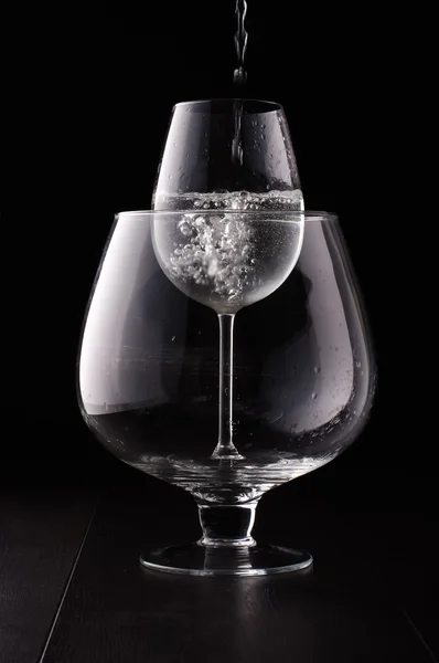 Smaller wine glass in the bigger one — Stock Photo, Image