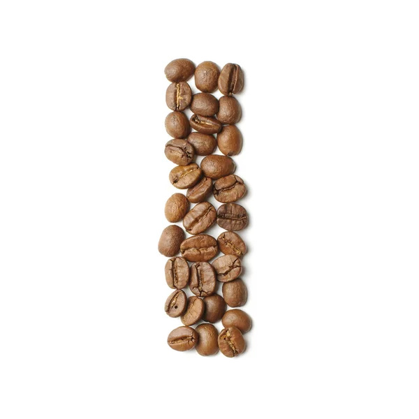 Лист I організовано з кавових зерен ізольовано — стокове фото