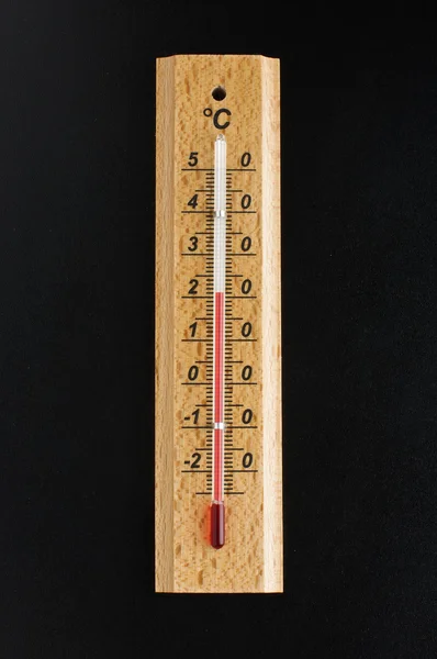 Thermometer on the black background — Stock Photo, Image