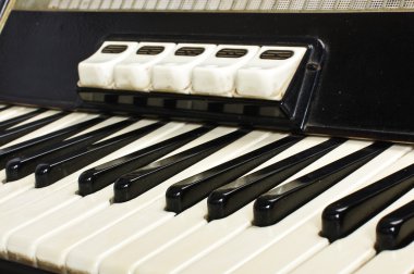 ön görünüm akordeon klavye ve Kasalar