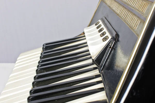 Accordion keyboard and registers — Stock Photo, Image