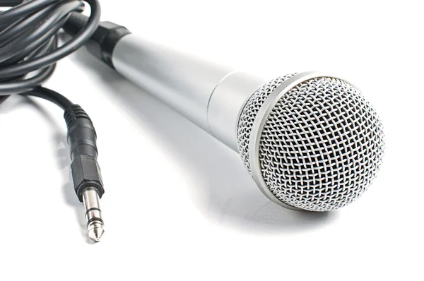 Microphone with audio cord — Stock Photo, Image