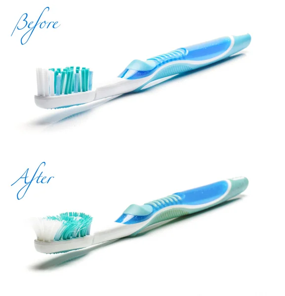 New and used toothbrush comparison — Stock Photo, Image