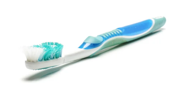 Old dirty used toothbrush isolated on the white background — Stock Photo, Image