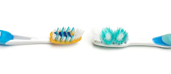 Replacing old toothbrush — Stock Photo, Image