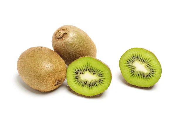 Full and cut kiwi fruits isolated — Stock Photo, Image
