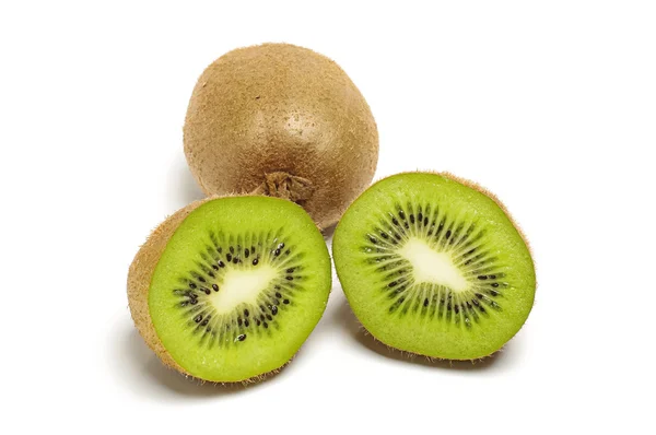 Kiwi fruit cut in half isolated on the white background — Stock Photo, Image