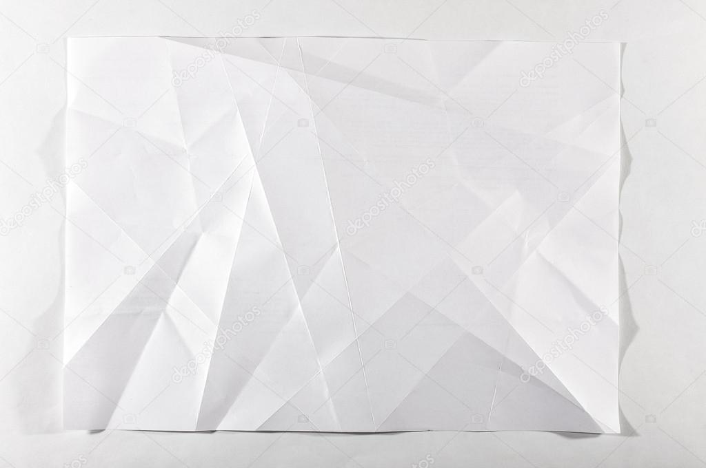 Unfolded white blank sheet of paper