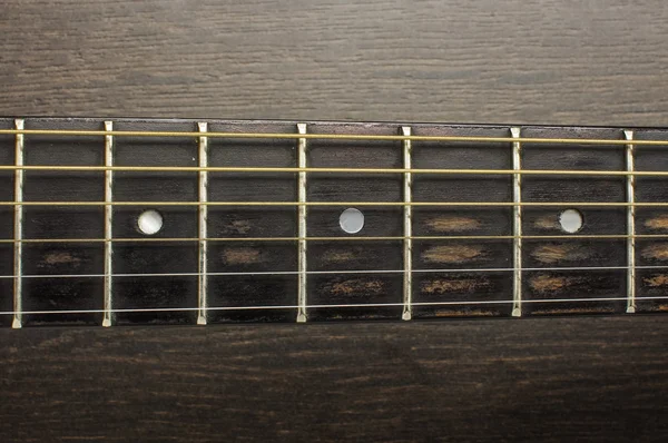 Acoustic guitar fretboard isolated — Stock Photo, Image