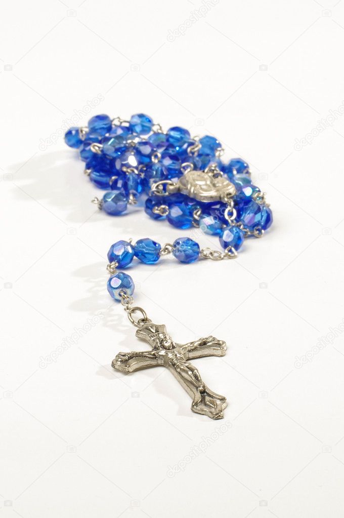 Rosary with cross isolated