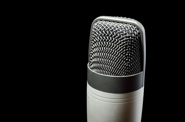Profesjonalny mikrofon elektrostatyczny z kopii przestrzeni — Zdjęcie stockowe