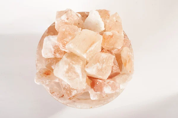 Λάμπα με αλάτι Ιμαλαΐων κρύσταλλα πάνω άποψη — Φωτογραφία Αρχείου