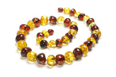 İzole şık multi renk kehribar kolye