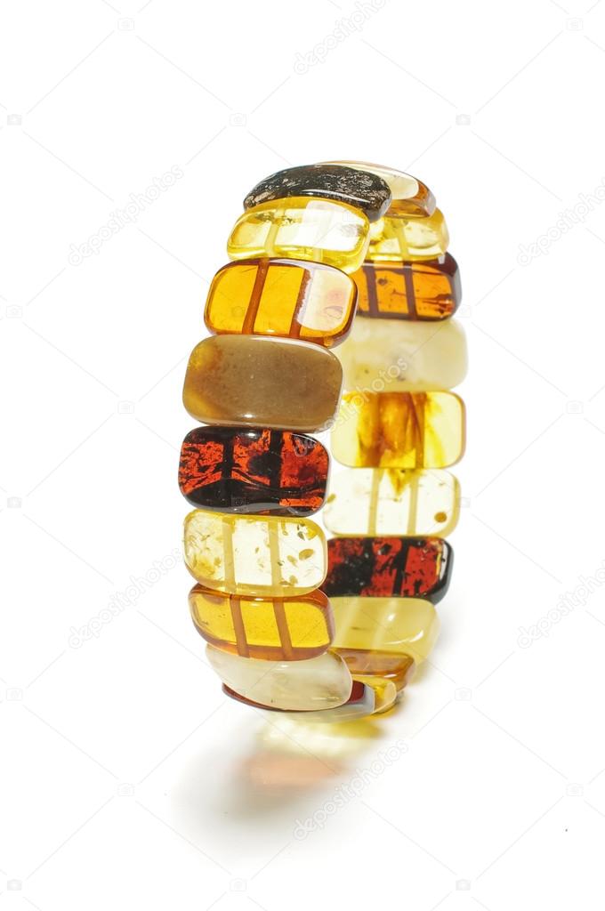 Round amber wrist let in vertical position isolated