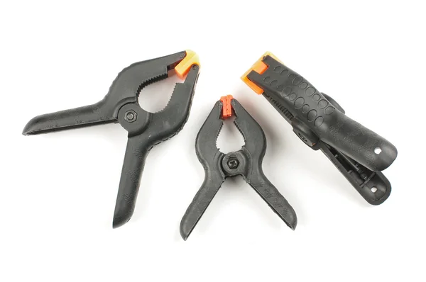 Três ferramentas DIY isoladas no fundo branco — Fotografia de Stock