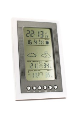 Elektronik hava durumu istasyonunun Beyaz arka plan üzerinde izole