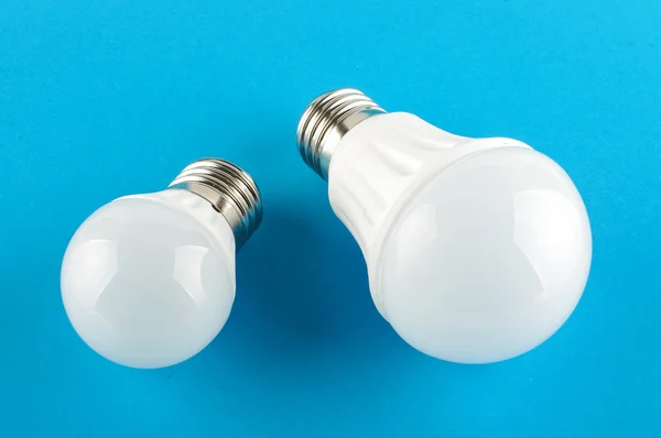 Two modern LED light bulbs incandescent bulb replacement — Stock Photo, Image