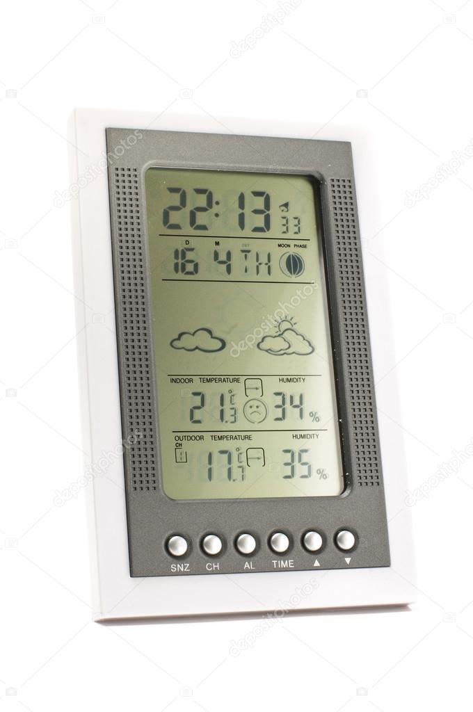 Electronic weather station isolated on the white background