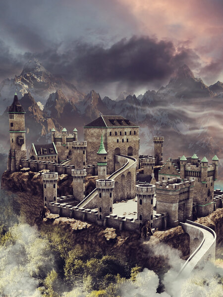 Fantasy stone castle — Stock Photo, Image