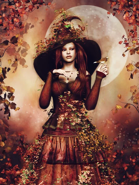 Autumn girl with ivy Royalty Free Stock Images