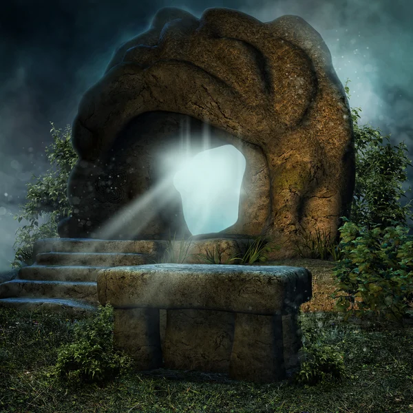 魔法の石と石の祭壇 — ストック写真