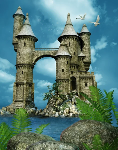 Fantasy castle towers — Stock Photo, Image