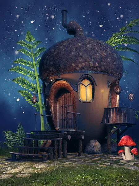 Fantasy cottage ghianda — Foto Stock
