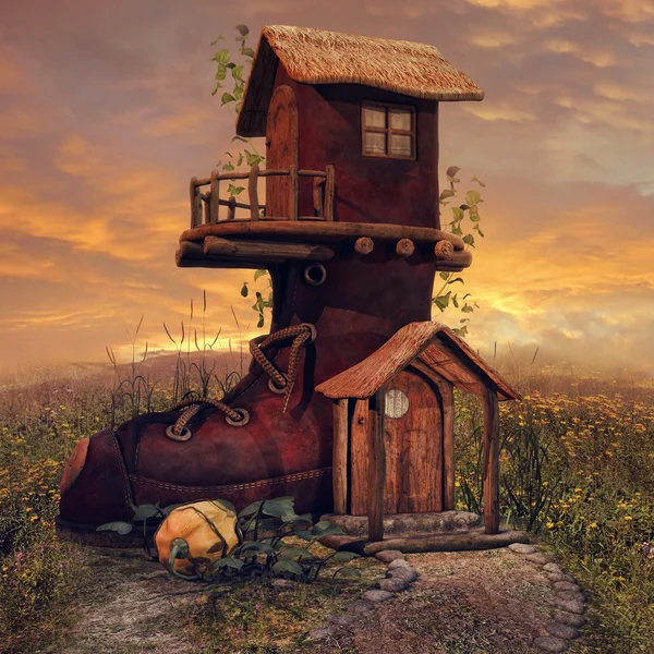 Fantasy boot cottage — Stock Photo, Image