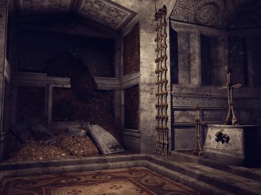 Kemikler ile harap crypt