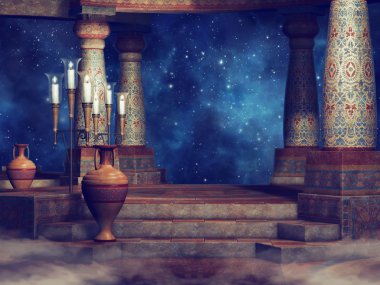 Geceleri antik sütunlar