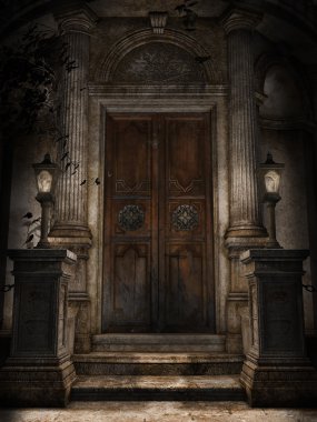 Door to a crypt clipart