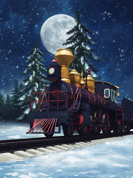 Fairytale train at night — Stock Photo, Image