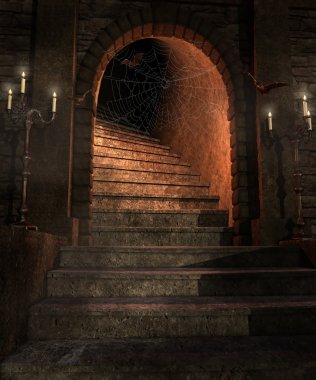 Stairs in a dungeon clipart