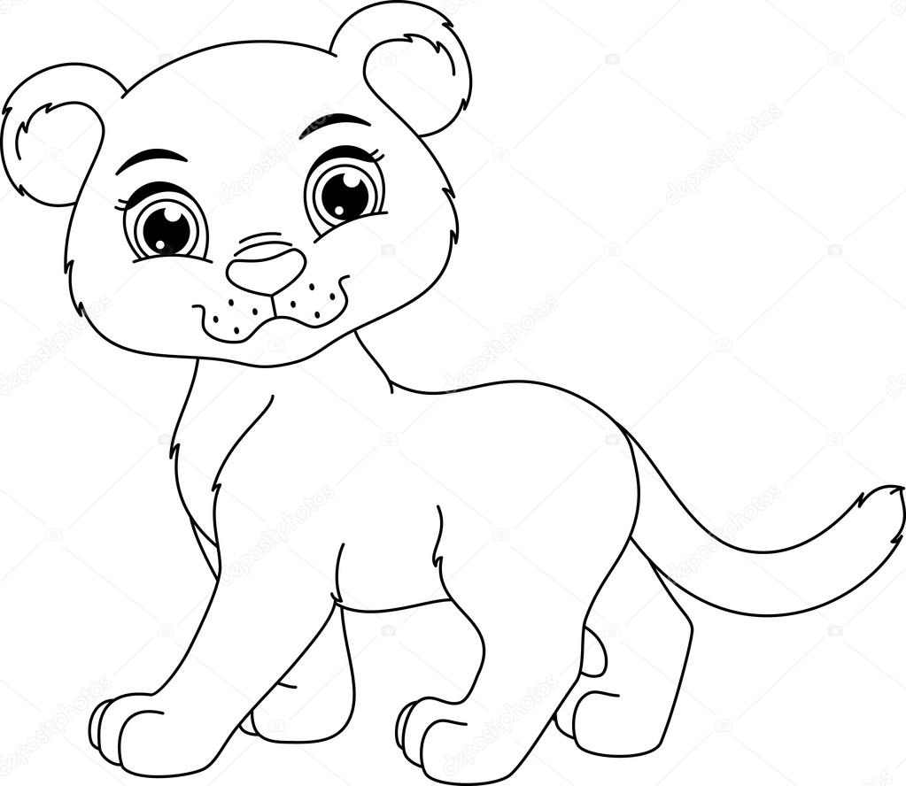 Coloriage panth¨re mignonne — Image vectorielle