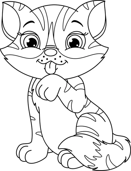 Kitten coloring page — Stock Vector © Malyaka #72399179