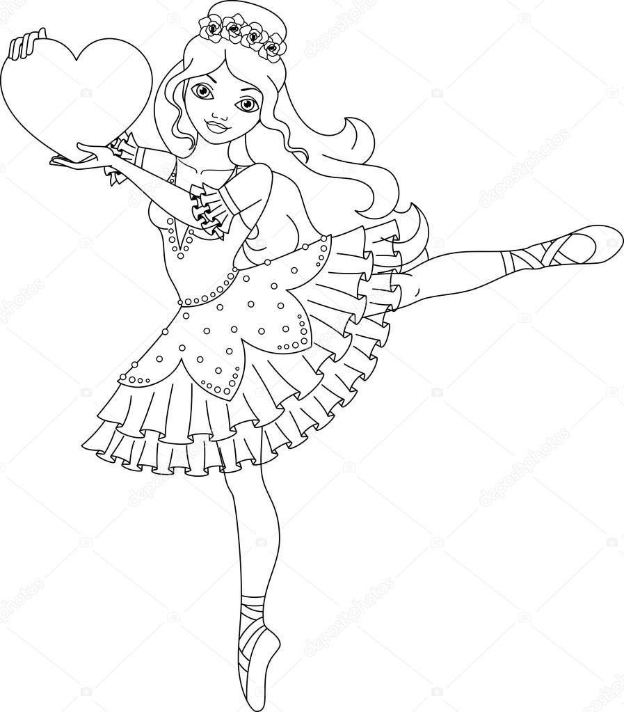 depositphotos_74022589 stock illustration ballerina coloring page