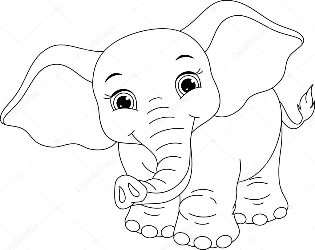 Olifant Kleurplaat Stockvector Malyaka 78652466