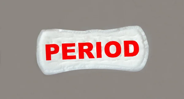 Inscripción Época Roja Panty Liner Servilleta Sanitaria Pubertad Las Niñas —  Fotos de Stock