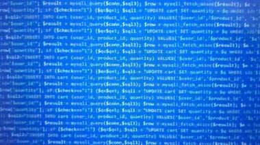 Programcı tarafından yazılım geliştirme. Soyut bilgisayar kodları. Yazılım geliştiricisinin kod ekranı programlanıyor