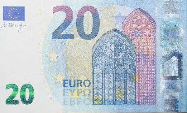 Fragment Zamknięcia Banknotu Euro Wysokości Euro Schemat Koncepcji Finansowej — Zdjęcie stockowe