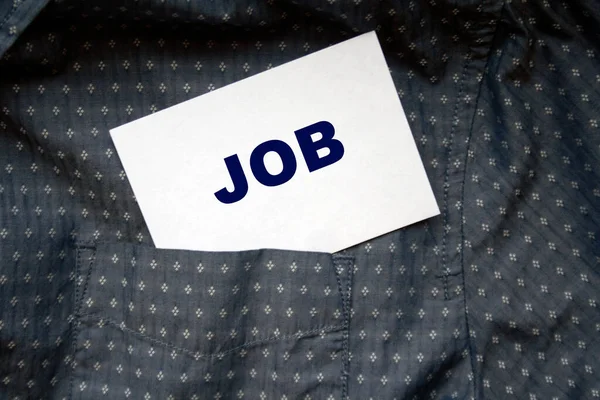 Tarjeta Con Texto Job Bolsillo Hombre Negocios Copiar Espacio Etiqueta — Foto de Stock