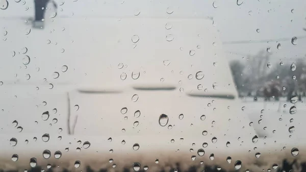 Pioggia Giorno Goccia Acqua Concetto Bianco Sfondo — Foto Stock