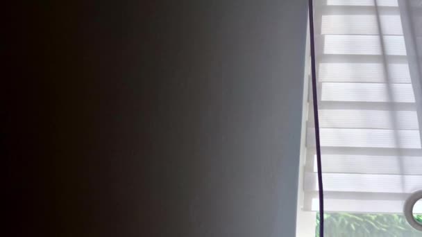 Окна Занавески Доме Сделанные Мягкой Роскошной Ткани Домашний Декор Дизайн — стоковое видео