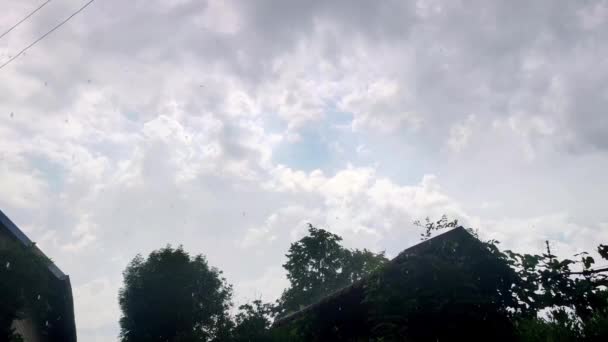 Γκρι Σύννεφα Και Βροχή Που Πέφτει Βροχερός Καιρός — Αρχείο Βίντεο