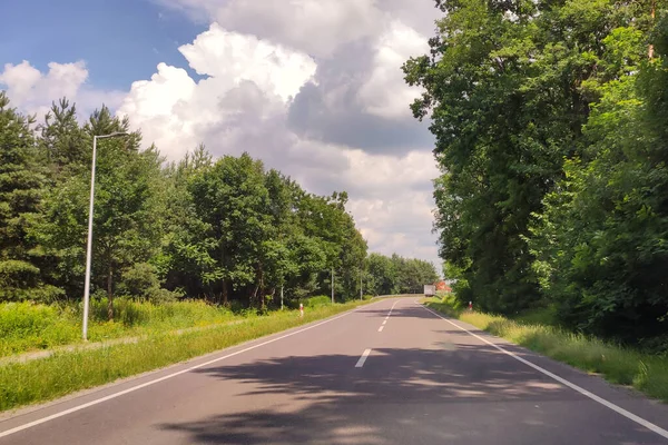 Route Campagne Voyage Été Rue Rurale Forêt — Photo