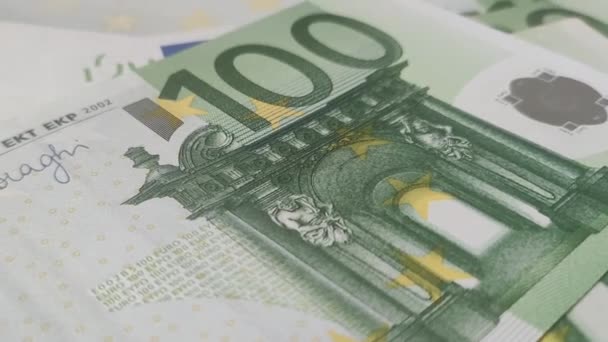 Billete 100 Euros Moneda Europea — Vídeo de stock