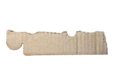 Eşsiz düzensiz bir şekli olan kahverengi bir karton parçası. Dokusunu ve katmanlı yapısını gösteriyor. Grafik tasarım el sanatları veya sürdürülebilir projeler için ideal.