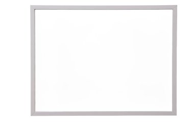 Çeşitli durumlar için uygun parlak gri çerçeveli boş beyaz bir tuval. Resim çalışması mesajlarını göstermek ya da evde ya da ofiste dekoratif amaçlar için ideal.